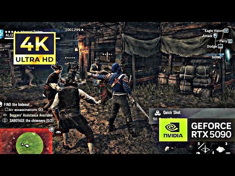 Assassin Creed Unity Aggressive Gameplay RTX 5090 Max Settings (4K60FPS)