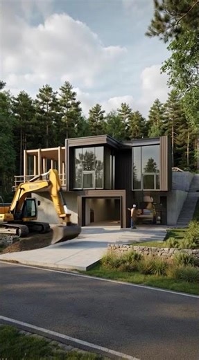 8K Timelapse: High-Tech Minimalist House Construction in Ultra Detail