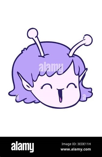 vibrating motion animation of cartoon alien space girl face design Stock Video Footage - Alamy