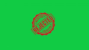 Download Red ink rejected signed stamp animation effect on green screen background for free