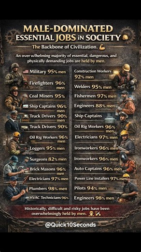 Dangerous Jobs Dominated by Men | Who Keeps the World Running? #menshealth #mensday #worldfacts