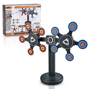 EKIND Electronic Shooting Target for Nerf Gun Foam Dart, Electronic rotating moving target Digital Scoring Auto Reset Targets with Light Sound Effect(10 Target)