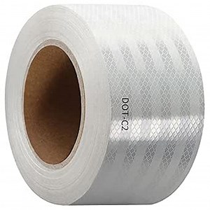 Reflective Safety Tape 2 Inch x 160 Feet, DOT-C2 Sliver White Conspicuity Reflector Strip for Trailer Truck Vehicle