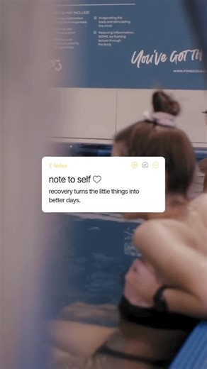 P3 Recovery Richmond on Instagram: "✨ Note to self: Recovery turns the little things into better days. It’s not just about big workouts or major milestones, it’s about showing up for yourself daily. A calm nervous system, energized muscles, and small moments of rest make all the difference. Take a moment today to breathe, move, hydrate, or reset, your body (and mind) will thank you. 🧡 #P3Richmond #RecoveryMatters #WellnessDaily #TrainRecoverThrive #Longevity"