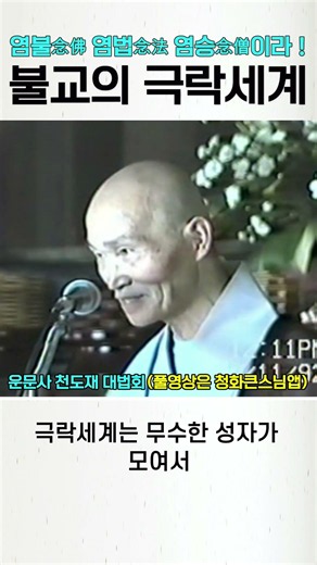 불교의 극락세계 염불 염법 염승이라 #청화스님