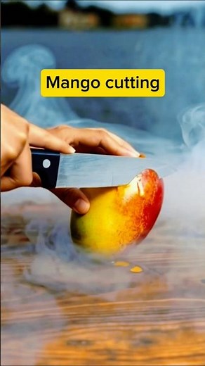 Mango Cutting ASMR 🥭 Ultra Satisfying Glass Knife Slice | Cool Ice Mist#❤️#short