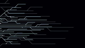 Download Glowing circuit board lines animation. Abstract technology circuit board. Digital circuit board elements. Modern tech design. Motion graphic. Transparent background with alpha channel for free