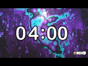 4 Minute Timer ⏱️ | Background Music | Calm Aqua & Purple Visual Countdown
