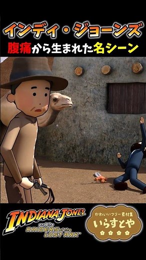 Indiana Jones - Raiders Of The Lost Ark - Sword Fight Part 2 | Irasutoya - Blender Animation #shorts
