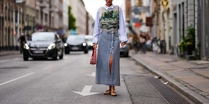 10 Long Denim Skirt Outfits Straight Out of the '90s