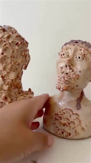 Original Hand Sculpted Clay Man Woman Sculptures | Organic Abstract Lava Glaze Pottery - Etsy