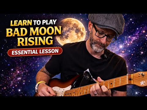 Learn CCRs Bad Moon Rising on Guitar (Easy Beginner Lesson) Essential Strumming!