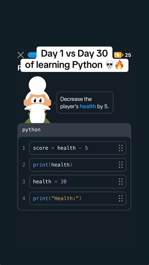 Day 1 vs Day 30 👨‍💻🔥 #duolingo #coding #learntocode #programming #python