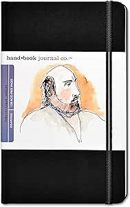 Travelogue Drawing Book, Large Portrait 8-1/4 x 5-1/2, Ivory Black Artist Journal
