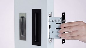 Dontay 5.5" Pocket Door Edge Pull, Push Automatic Bounce Switch, Hidden Handle, Sliding Door Pull Hardware, Flush, Large Enough Pull Ring is Easier to Grasp and Use (1, Black)