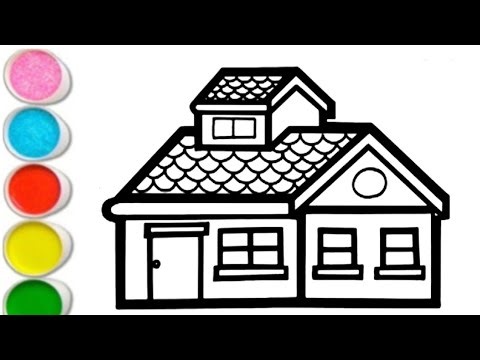 How to Draw a Big Modern House Step by Step | Easy Home Drawing Tutorial 🏠