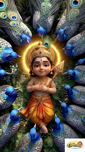 Sleeping Murugan on Sacred Mountain 🌙 | Peaceful Divine Animation 🙏 #murugan #velmurugan #cathoon