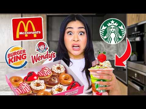 Eating Only VALENTINE'S DAY Fast Food Menu Items For 24 HOURS!
