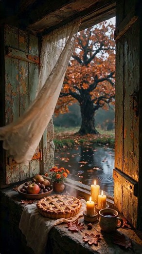 Уютный осенний вечер у окна 🍂 АСМР, ФОНОВОЕ РЕЛАКС-ВИДЕО. ASMR, cozy loop, ambient videos
