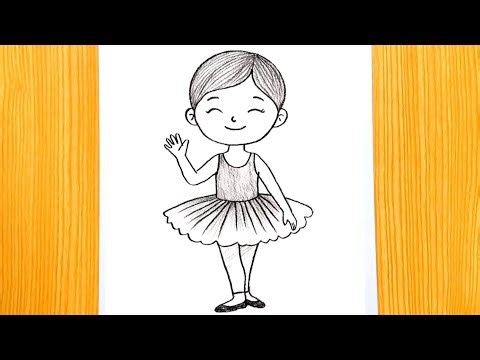 How to Draw a Cute Little Ballerina Step by Step 💗