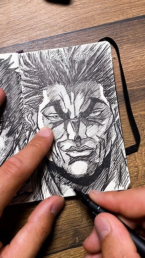 Sketchbook Drawing #47 ✍🏽 Yujiro 🥵 this was probably the most detailed sketchbook drawing so far, Yujiros face muscles are more detailed than I don’t know what 😭 which Anime next? #art #artist #sketchbook #baki #bakihanma #yujiro #yujirohanma #explore #draw | Beq Art