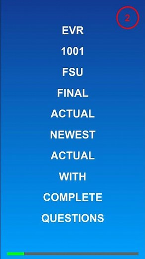 EVR 1001 FSU Final Actual Newest Actual With Complete Questions