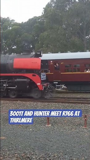 3001T and Hunter meet R766 at Thirlmere #thirlmerefestivalofsteam #nswrailmuseum #thepicnictrain