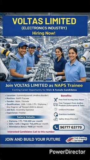 #Hiring AC Manufacturing company|Voltas|TATA|Good Salary :21000 INR|Grab now!|