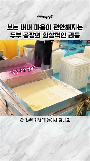 보는 내내 마음이 편안해지는 두부 공장의 환상적인 리듬