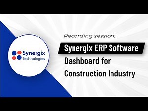 Synergix ERP Software Dashboard for Construction Industry