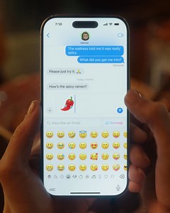 Imagine It. Genmoji It. Describe the Genmoji you want and add it to your conversation. Apple Intelligence now on iPhone 16. | Apple