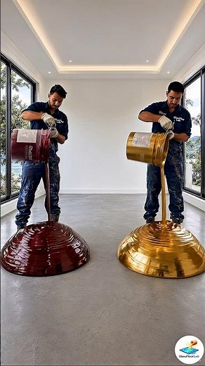 This Stunning Burgundy & Golden Epoxy Floor Turned Into Pure Luxury😱 #roommakeover #youtubeshorts