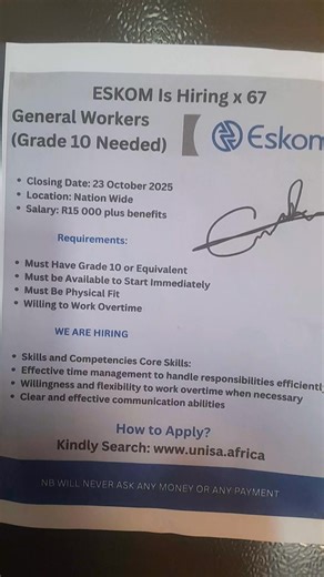 12K views · 105 reactions | Apply  https://tinyurl.com/Eskom-Form | SAPS Police Training Form | Facebook