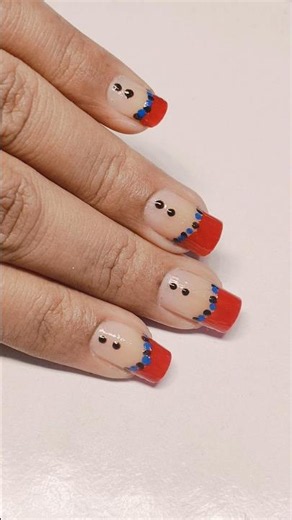 Dainty Dots & Red Tips ❤️💅 | Easy Nail Art for Short Nails ✨