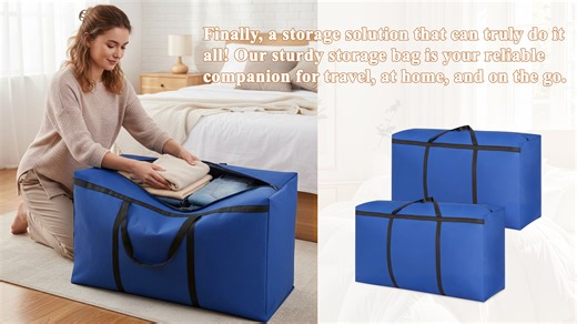 HonorHut 4 Set Folding Storage Bags Extra Large Moving Totes with Handles Portable Zippered Carrying Bag Big Foldable Duffle Boxes Gray