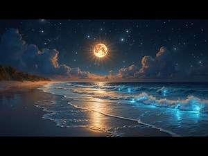 Moonlit Beach | Soothing Wave Sounds for Deep Sleep - ASMR & Relaxation