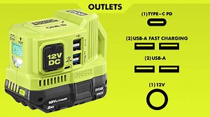 RYOBI 18V ONE+ 120-Watt Portable Battery Inverter Power Source with 12-Volt Outlet (Tool Only) RYi12VBGA