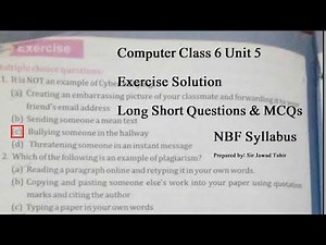 Computer Class 6 Unit 5 Exercise Solution Long Short Questions and MCQs