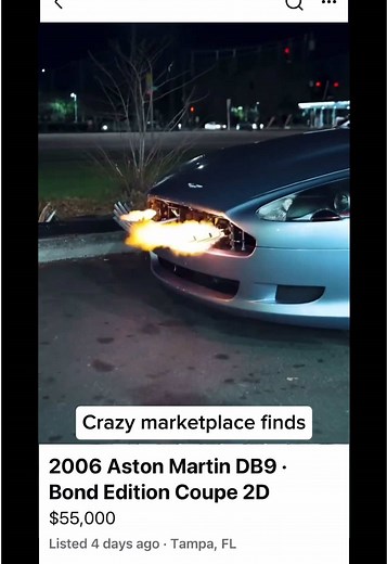What do you think of these marketplace finds? - Aston Martin James Bond edition (0:00) - 2007 pro Mazda formula car (0:35) #crazymarketplacefind #marketplacefinds #astonmartin #jamesbond #promazdaracecar