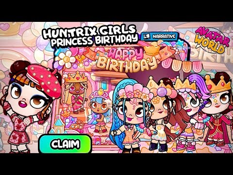 😱🎁AVATAR WORLD HUNTRIX GIRLS PRINCESS BIRTHDAY PACK UNBOXING IN GALXE MANSION🤩🎊😍UNBOXING DRESSES