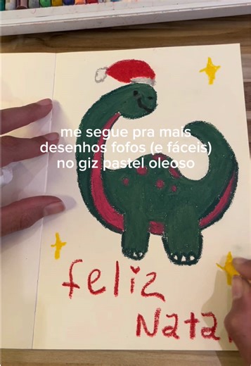 Dinossauro Natalino: Arte e Criatividade com Giz Pastel