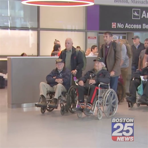 107K views · 4.5K reactions | A warm welcome home at Logan Airport Sunday as four WWII veterans returned from Normandy, France. | Boston 25 News | Facebook