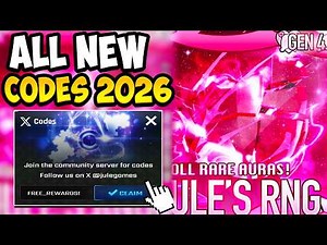 ALL WORKING JULES RNG CODES ROBLOX - All New Jule's RNG Codes 2026! (REDEEM NOW)