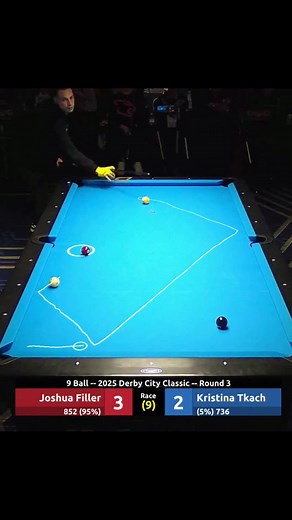 50K views · 800 reactions | Joshua Filler vs Kristina Tkach | 2025 Derby City Classic. Computer vision algorithms used for ball trajectory simulation and data-driven visualization. | PerformStars | Facebook