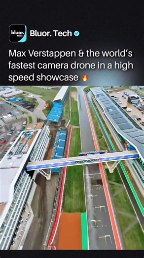 Bluor. Tech on Instagram: "Red Bull captured Max Verstappen driving at race pace using the world’s fastest camera drone for a never seen perspective 🚀🏎️ The FPV drone was engineered with Red Bull Technologies and Dutch Drone Gods to match Formula One speeds, acceleration, and cornering across a circuit lap. Flown manually at extreme speeds, the drone reached over 300 kmh, stayed inches from the car, and delivered continuous footage that broadcast cameras cannot achieve. The project hints at ho