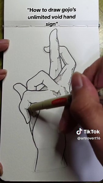 How to Draw Gojo's Unlimited Void Hand Sign Tutorial