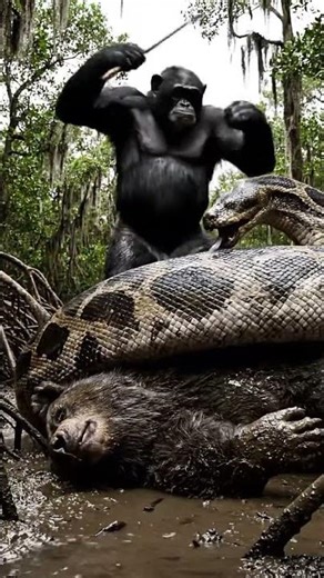 Monkey Hero Saves Raccoon In The Everglades