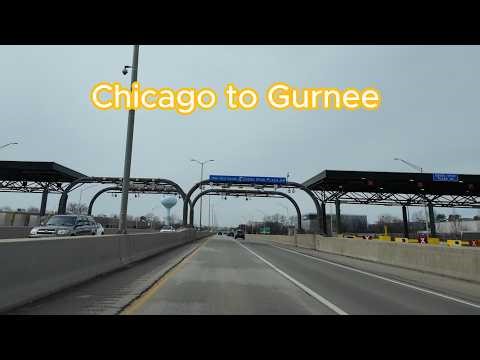 Driving from Chicago to Gurnee Illinois via I-90/I-94 Expressway
