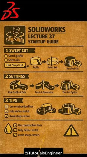 SOLIDWORKS #LECTURE 37 BEGINNER: #solidworks #eduction #3D #Drawing #academy @TutorialsEngineer