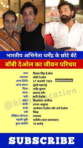 बॉबी देओल का जीवन परिचय | Biography of Bobby Deol #biography #shortsvideo